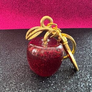 Glittery Red Apple Keychain